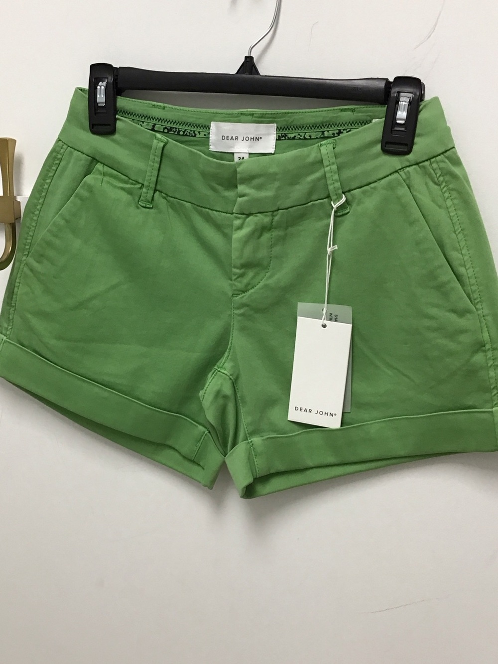 Dear John Hampton Lime Green High-Waist Cuffed Women’s Shorts
